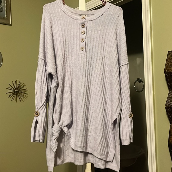 Intimately Free People Around the Clock Pullover Ribbed Button Tunic L/XL - Picture 5 of 5